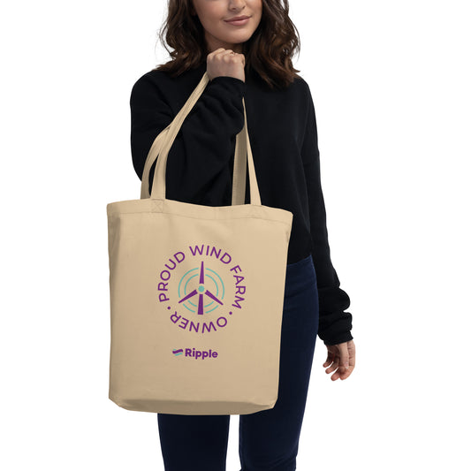 Proud wind farm owner eco tote bag