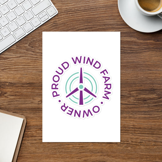 Proud wind farm owner sticker sheet