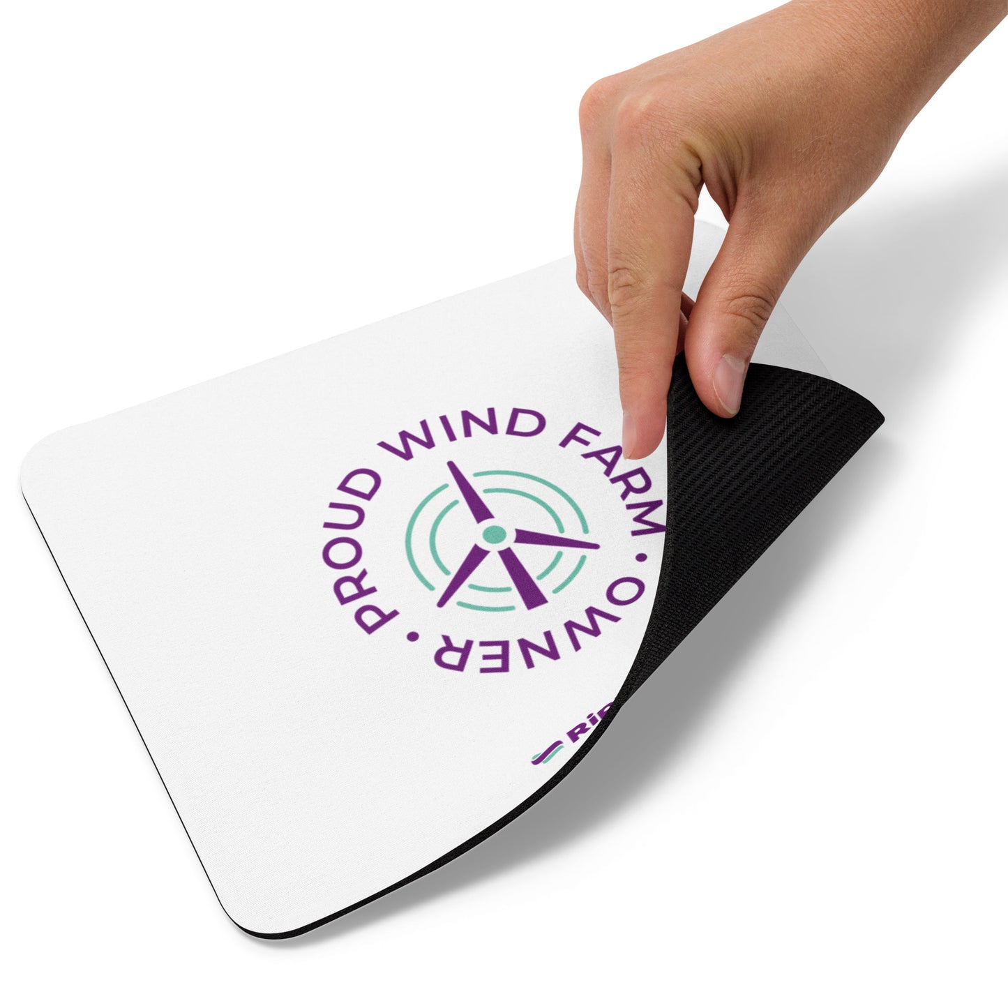 Proud wind farm owner mouse pad
