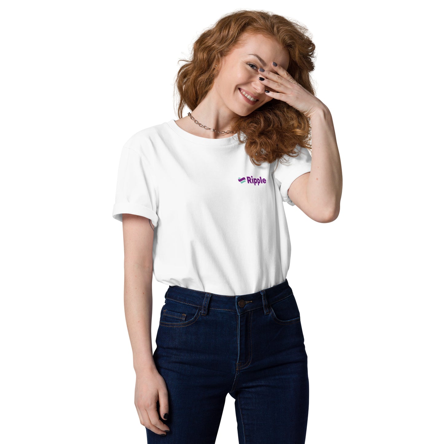 Ripple logo unisex t-shirt white
